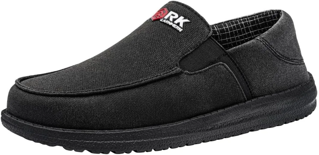LARNMERN Steel Toe Loafers Women Lightweight Comfortable Slip On Walking Casual Flats Sneakers Work Safety Shoes