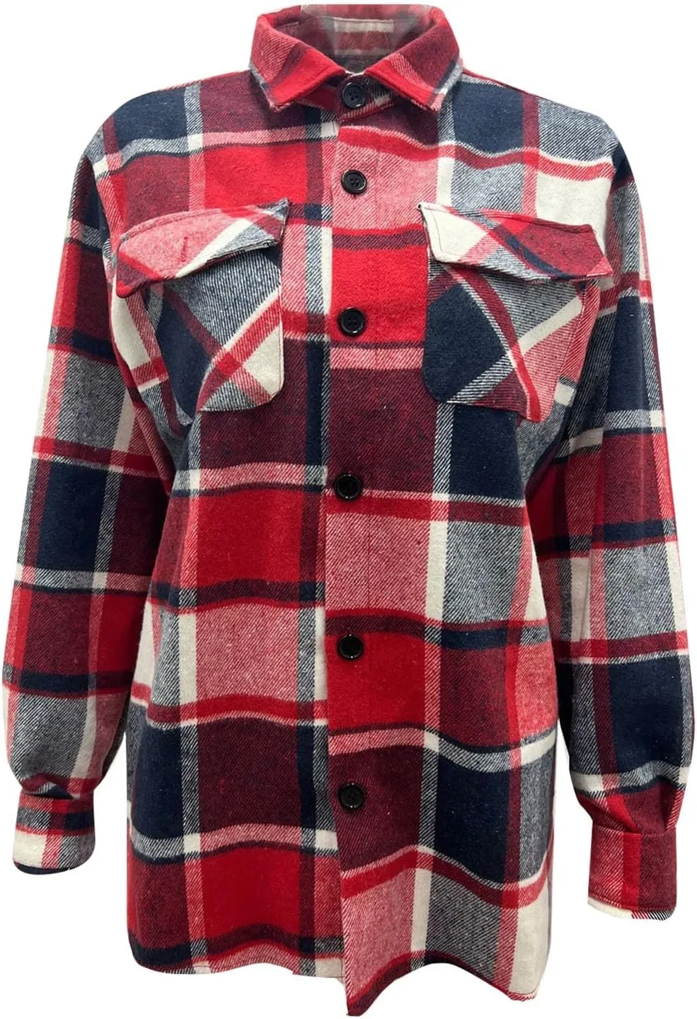 LCMTWX Winter Coat Men Plaid Fleece Pullover Sweatshirt Jacket Button Collar Warm Sweater Coat Casual Long Sleeve with Hood