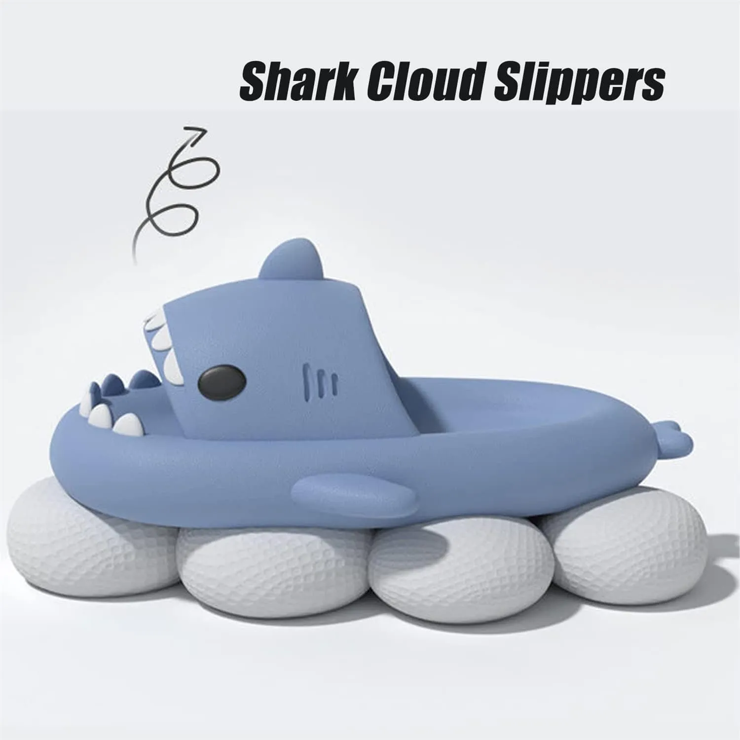 LELEBEAR Shark Swell Chanclas, Sharky Chanclas, Cloud Shark Slides Unisex Thick Sole Non-Slip Open Toe Shark Slippers