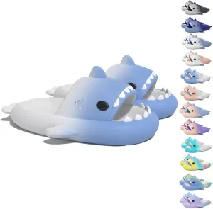 LELEBEAR Shark Swell Chanclas, Sharky Chanclas, Cloud Shark Slides Unisex Thick Sole Non-Slip Open Toe Shark Slippers