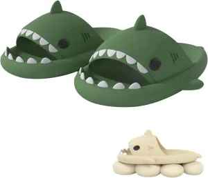 LELEBEAR Shark Swell Chanclas, Sharky Chanclas, Cloud Shark Slides Unisex Thick Sole Non-Slip Open Toe Shark Slippers