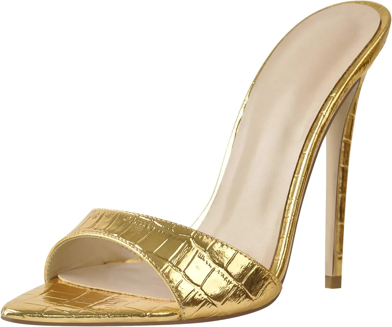 LISHAN Women's Pointed Toe Mules High Heels