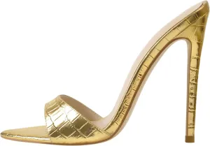 LISHAN Women's Pointed Toe Mules High Heels