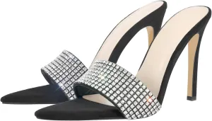 LISHAN Women's Pointed Toe Mules High Heels
