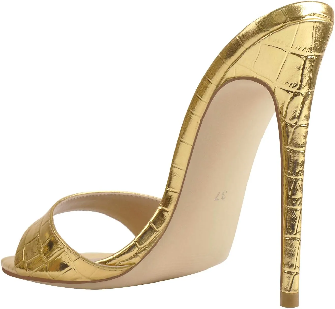 LISHAN Women's Pointed Toe Mules High Heels