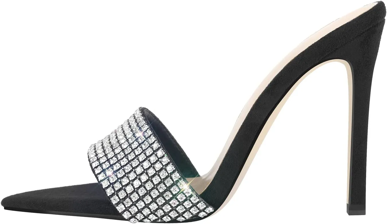 LISHAN Women's Pointed Toe Mules High Heels