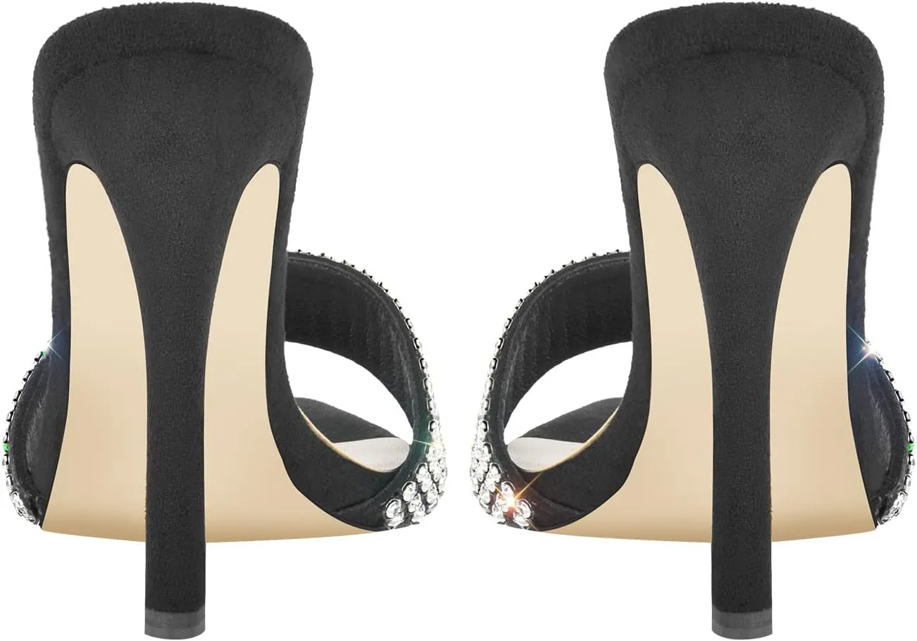 LISHAN Women's Pointed Toe Mules High Heels