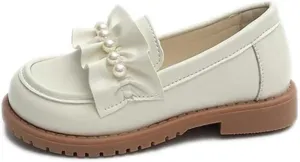 Little Girls School Uniform Loafer Flats Patent Leather Dress Shoes Oxford Slip On Platform Penny Round Toe Loafers for Toddler/Little Kid/Big Kid