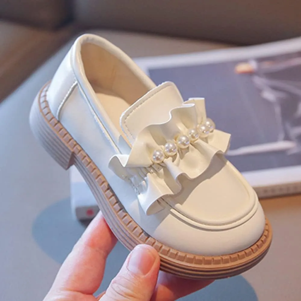 Little Girls School Uniform Loafer Flats Patent Leather Dress Shoes Oxford Slip On Platform Penny Round Toe Loafers for Toddler/Little Kid/Big Kid