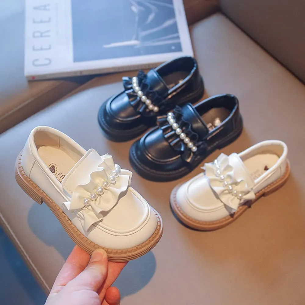 Little Girls School Uniform Loafer Flats Patent Leather Dress Shoes Oxford Slip On Platform Penny Round Toe Loafers for Toddler/Little Kid/Big Kid