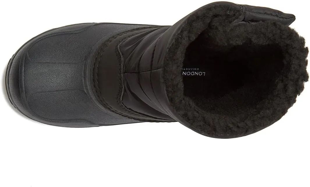 LONDON FOG Jett Waterproof Unisex Kids Snow Boot, Insulated Fleece Lined, Size 5 Toddler to 6 Big Kid, Black, Navy Blue, Grey