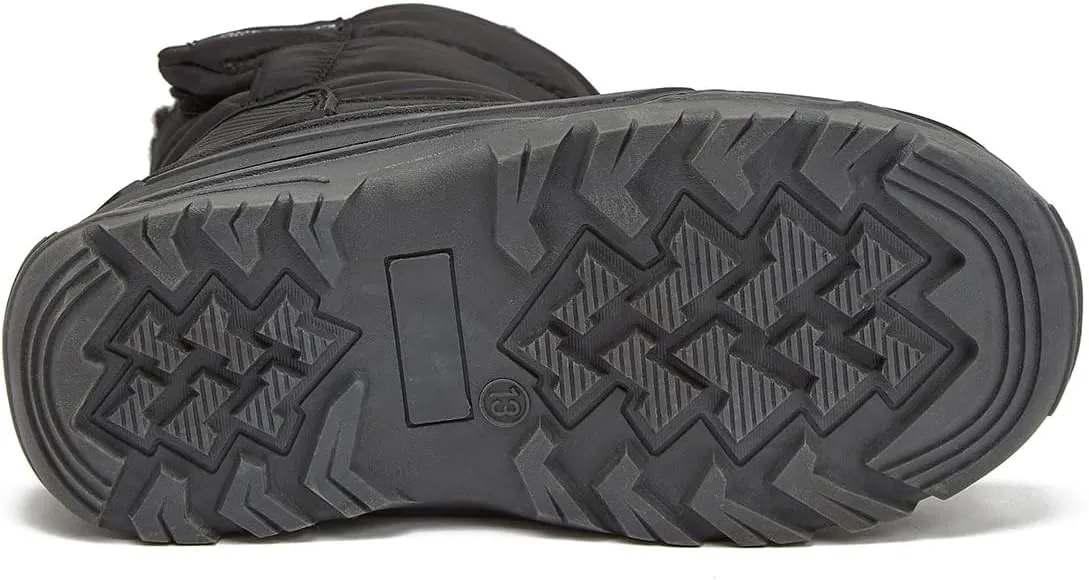 LONDON FOG Jett Waterproof Unisex Kids Snow Boot, Insulated Fleece Lined, Size 5 Toddler to 6 Big Kid, Black, Navy Blue, Grey