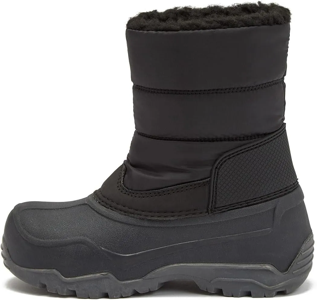 LONDON FOG Jett Waterproof Unisex Kids Snow Boot, Insulated Fleece Lined, Size 5 Toddler to 6 Big Kid, Black, Navy Blue, Grey