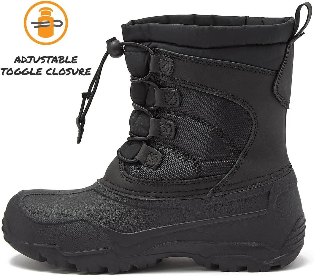 LONDON FOG Kenji Snow Boots for Kids - Insulated Waterproof Winter Girls and Boys Snow Boots Size Little Kid and Big Kid 11 to 7 Kids Winter Boots for Boy or Girl