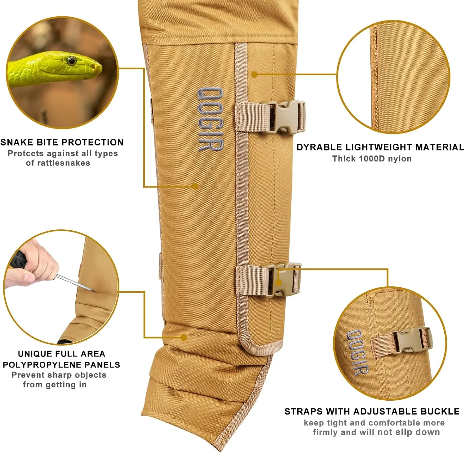 LUCKY CLOVER Total Protection Snake Chaps: Waterproof Snake Proof Chaps, Durable Briar-Proof Hunting Chaps