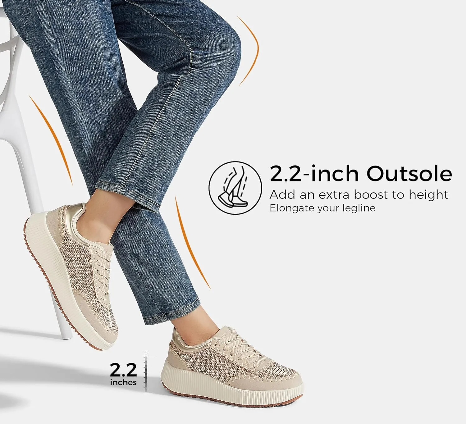 LUCKY STEP Women's Platform Sneakers Retro Braided Fashion Casual Chunky Shoes Breathable Durable Non Slip Walking Footwear
