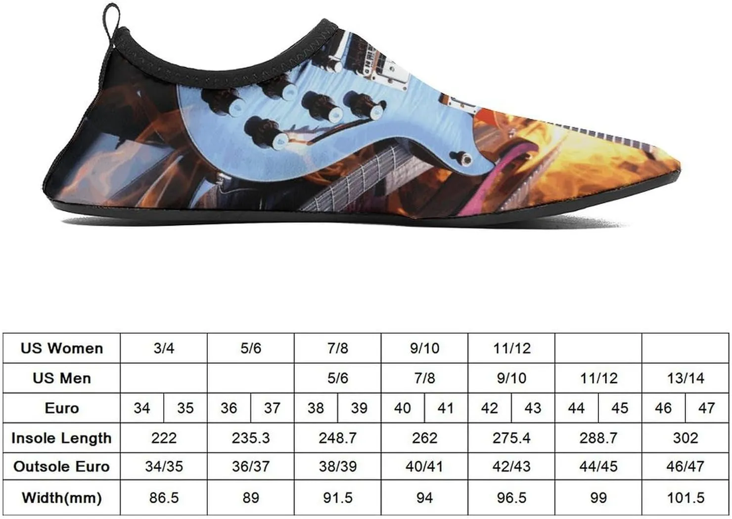 Magic Electric Guitar Music Water Shoes for Women Men Quick-Dry Non Slip Barefoot Aqua Socks Swim Rock Climbing Pool Shoes Socks Sports Shoes Athletic Must Haves Outdoor Gear