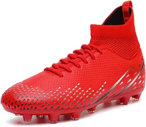 Maylrvjv Men's Soccer Cleats Football Shoes Breathable Non-Slip Outdoor/Indoor/Competition/Training Futsal Sneakers