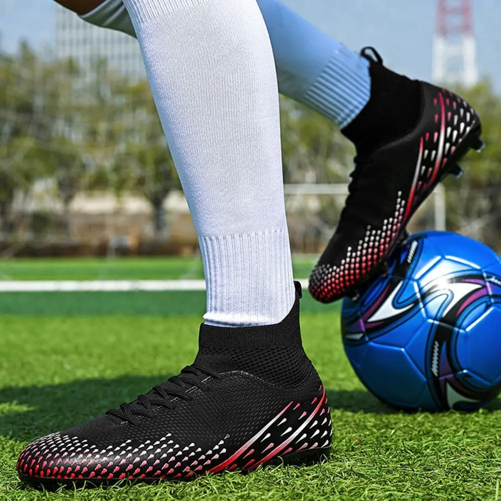 Maylrvjv Men's Soccer Cleats Football Shoes Breathable Non-Slip Outdoor/Indoor/Competition/Training Futsal Sneakers
