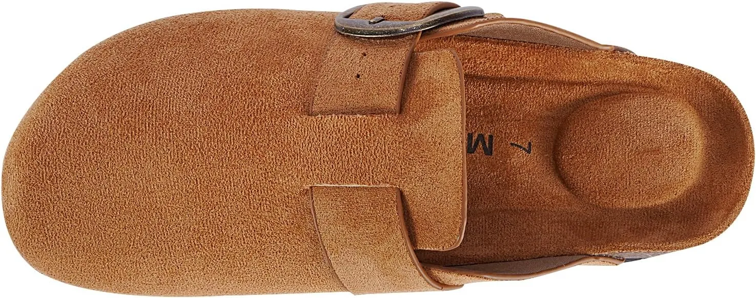 mazeskin Womens Memory Foam Clogs Soft Cork Comfortable Footbed Adjustable Buckle Slippers House Sandals Indoor Outdoor