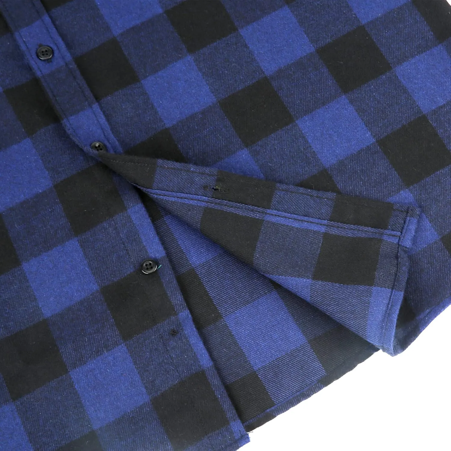 MCEDAR Men’s Plaid Flannel Shirts-Long Sleeve Casual Button Down Slim Fit Outfit for Camp Hanging Out or Work