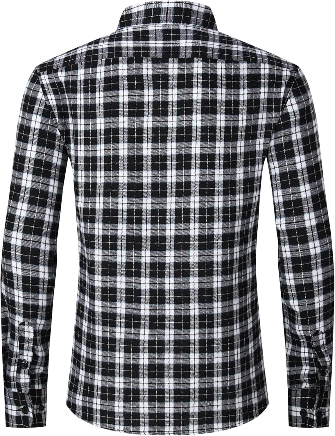 MCEDAR Men’s Plaid Flannel Shirts-Long Sleeve Casual Button Down Slim Fit Outfit for Camp Hanging Out or Work