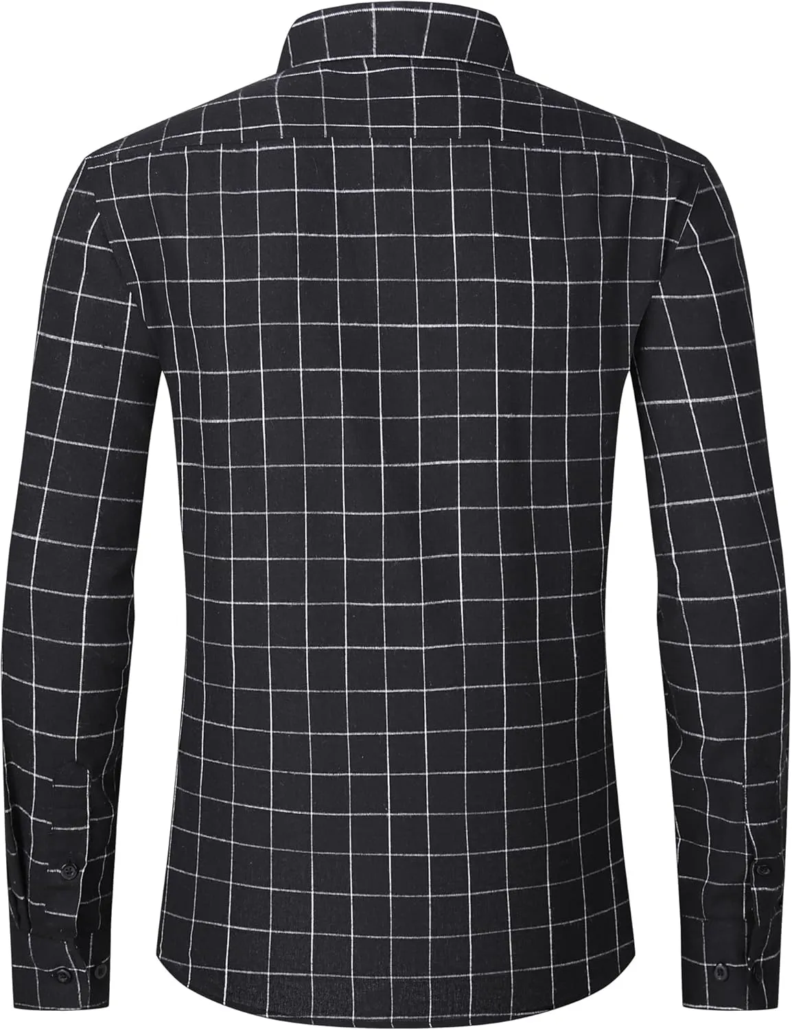 MCEDAR Men’s Plaid Flannel Shirts-Long Sleeve Casual Button Down Slim Fit Outfit for Camp Hanging Out or Work