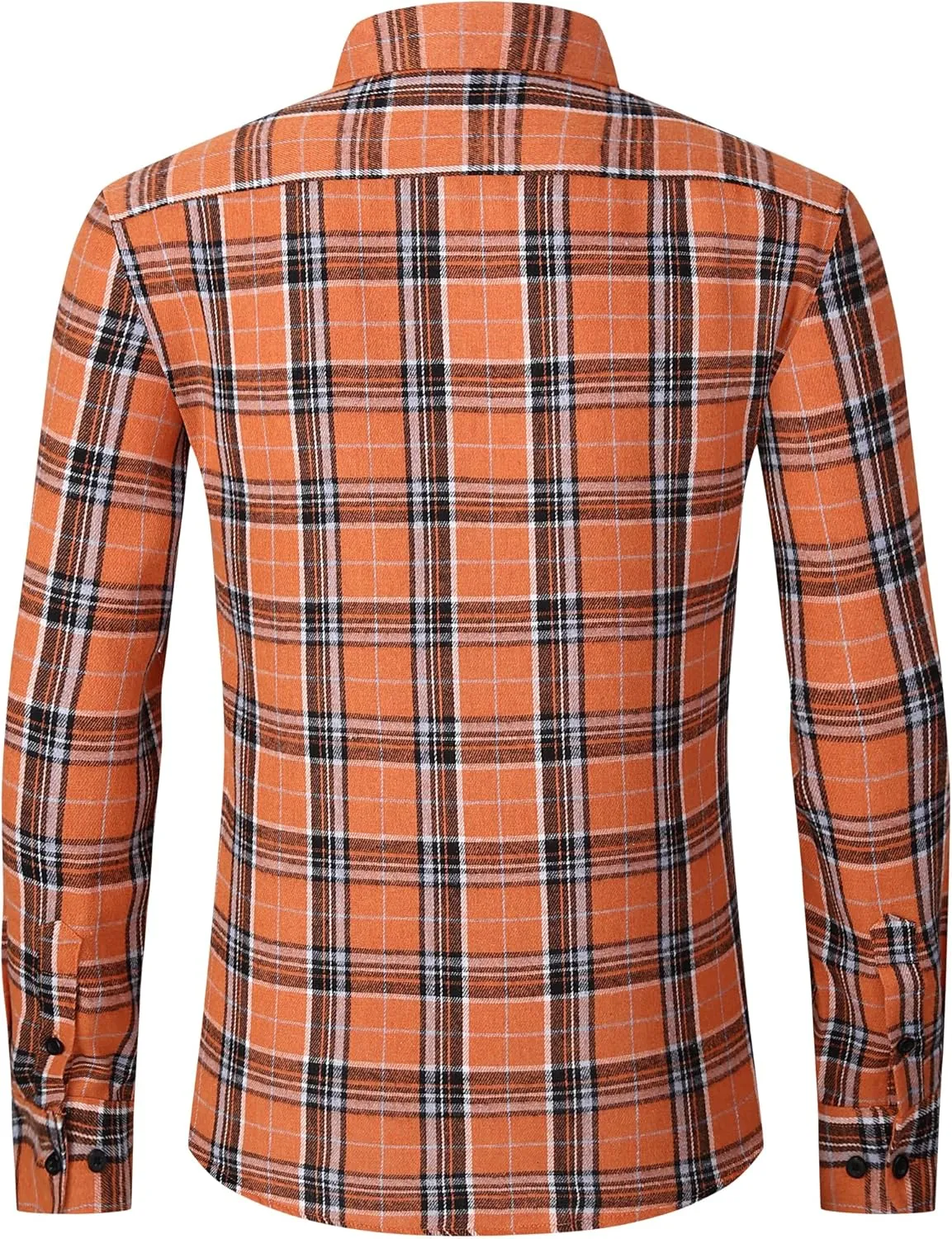 MCEDAR Men’s Plaid Flannel Shirts-Long Sleeve Casual Button Down Slim Fit Outfit for Camp Hanging Out or Work