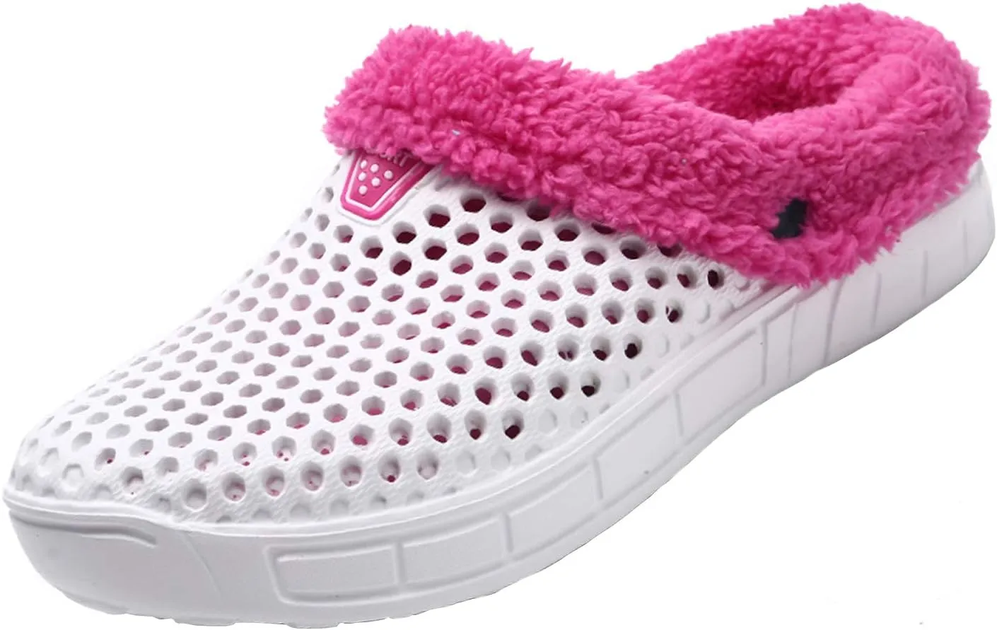 Meidiastra Women's Mens Fur Lined Clogs Waterproof Non Slip Garden Shoes Warm Plush House Slippers Indoor Outdoor Mules