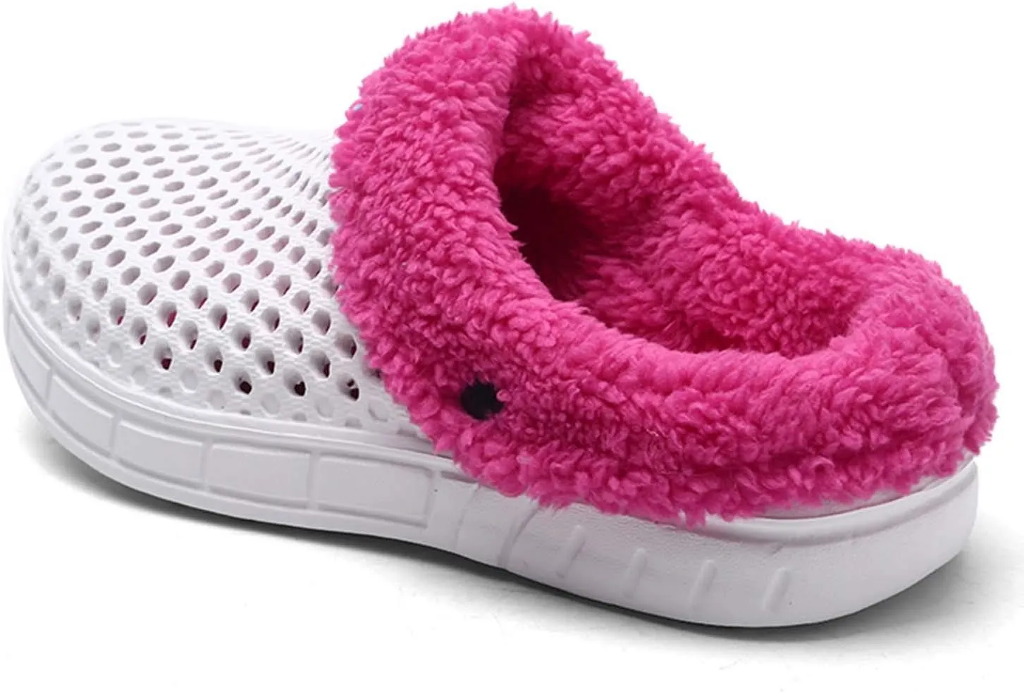 Meidiastra Women's Mens Fur Lined Clogs Waterproof Non Slip Garden Shoes Warm Plush House Slippers Indoor Outdoor Mules