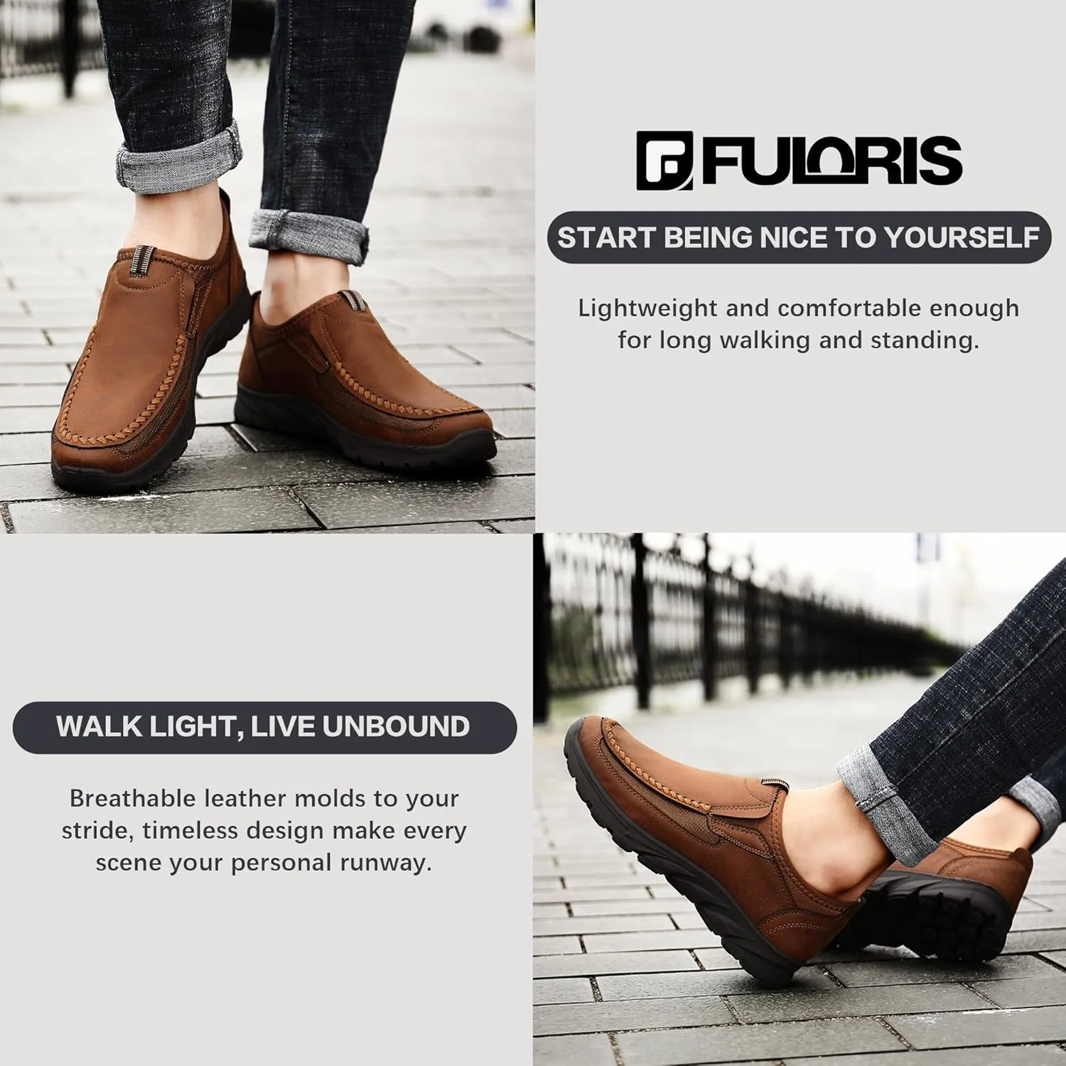 Men Casual Slip On Loafers, Soft and Lightweight Daily Sneaker for Men, Men's Comfortable Moccasin Shoes for Walking, Breathable Comfort Loafer