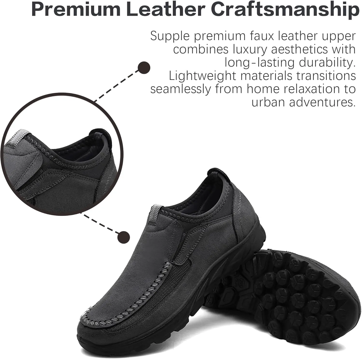 Men Casual Slip On Loafers, Soft and Lightweight Daily Sneaker for Men, Men's Comfortable Moccasin Shoes for Walking, Breathable Comfort Loafer