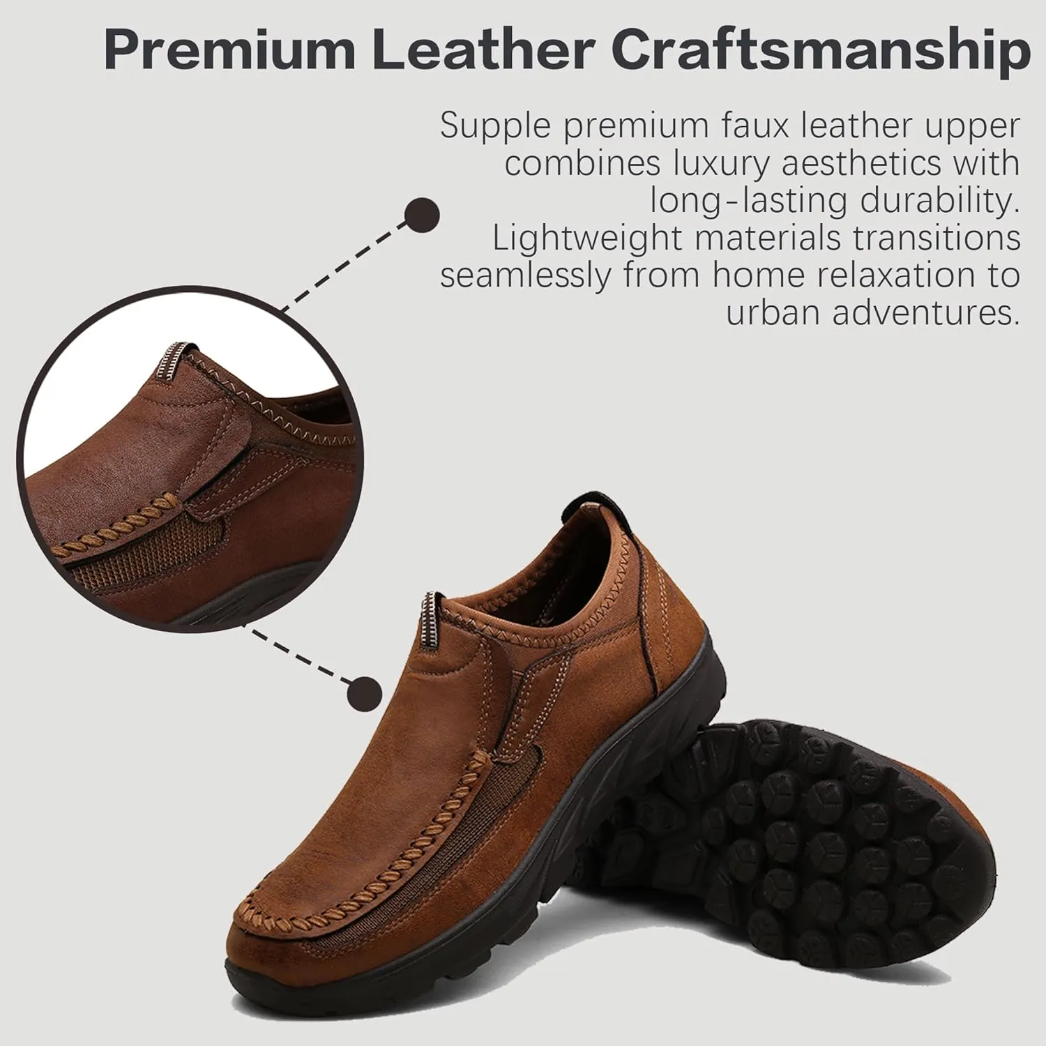 Men Casual Slip On Loafers, Soft and Lightweight Daily Sneaker for Men, Men's Comfortable Moccasin Shoes for Walking, Breathable Comfort Loafer