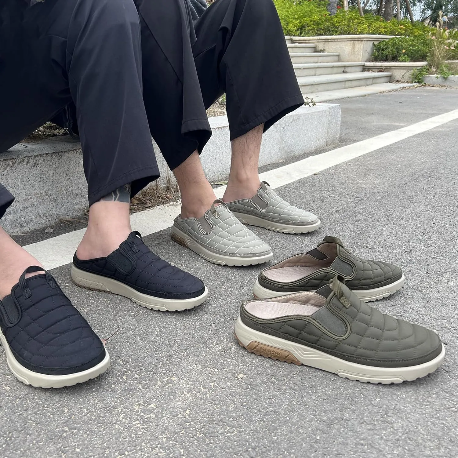 Men's Arch Support Slippers Orthopedic Plantar Fasciitis Relief Slip-On Indoor Outdoor Camping Walking Loafers Casual House Shoes