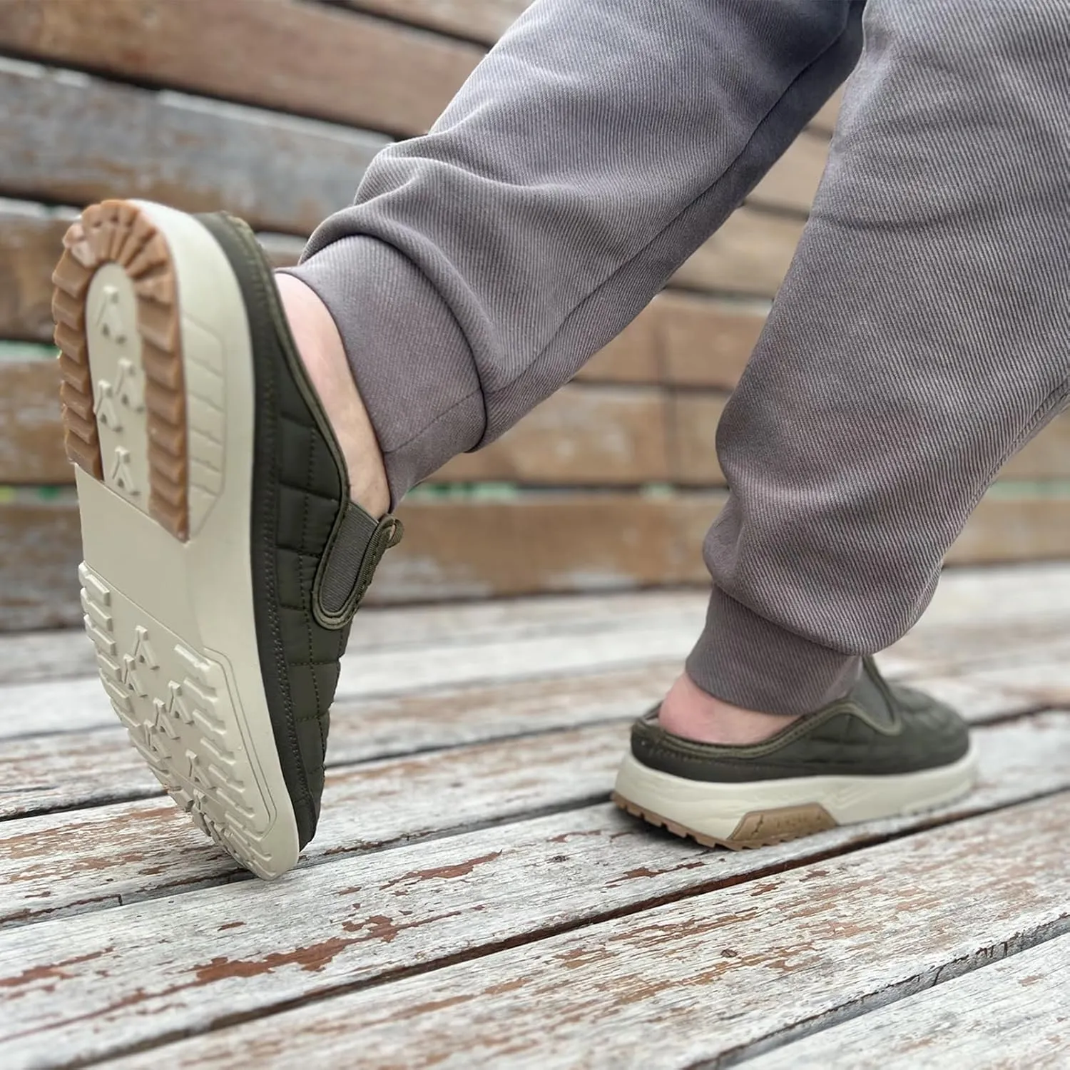 Men's Arch Support Slippers Orthopedic Plantar Fasciitis Relief Slip-On Indoor Outdoor Camping Walking Loafers Casual House Shoes