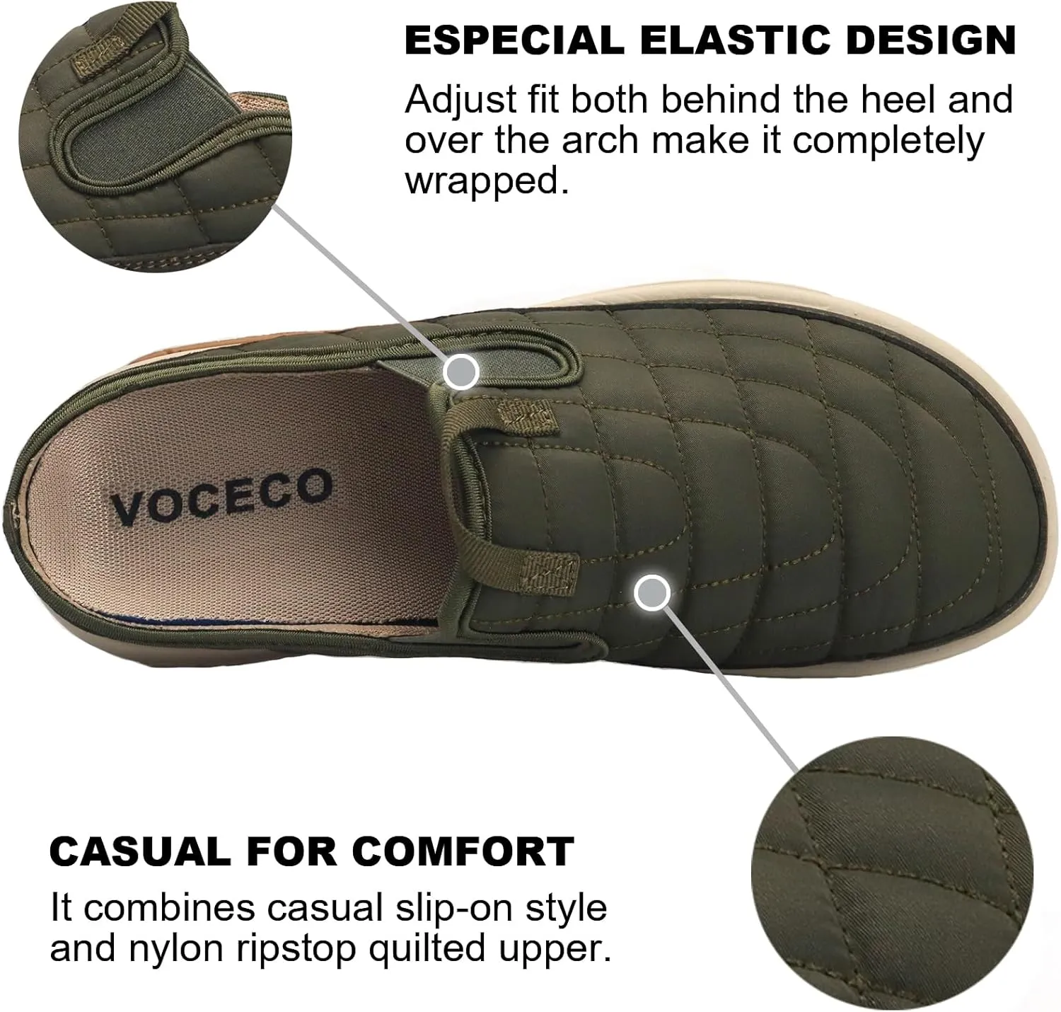 Men's Arch Support Slippers Orthopedic Plantar Fasciitis Relief Slip-On Indoor Outdoor Camping Walking Loafers Casual House Shoes