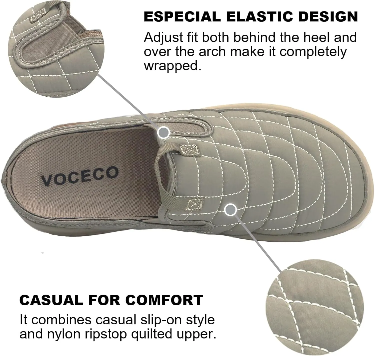 Men's Arch Support Slippers Orthopedic Plantar Fasciitis Relief Slip-On Indoor Outdoor Camping Walking Loafers Casual House Shoes