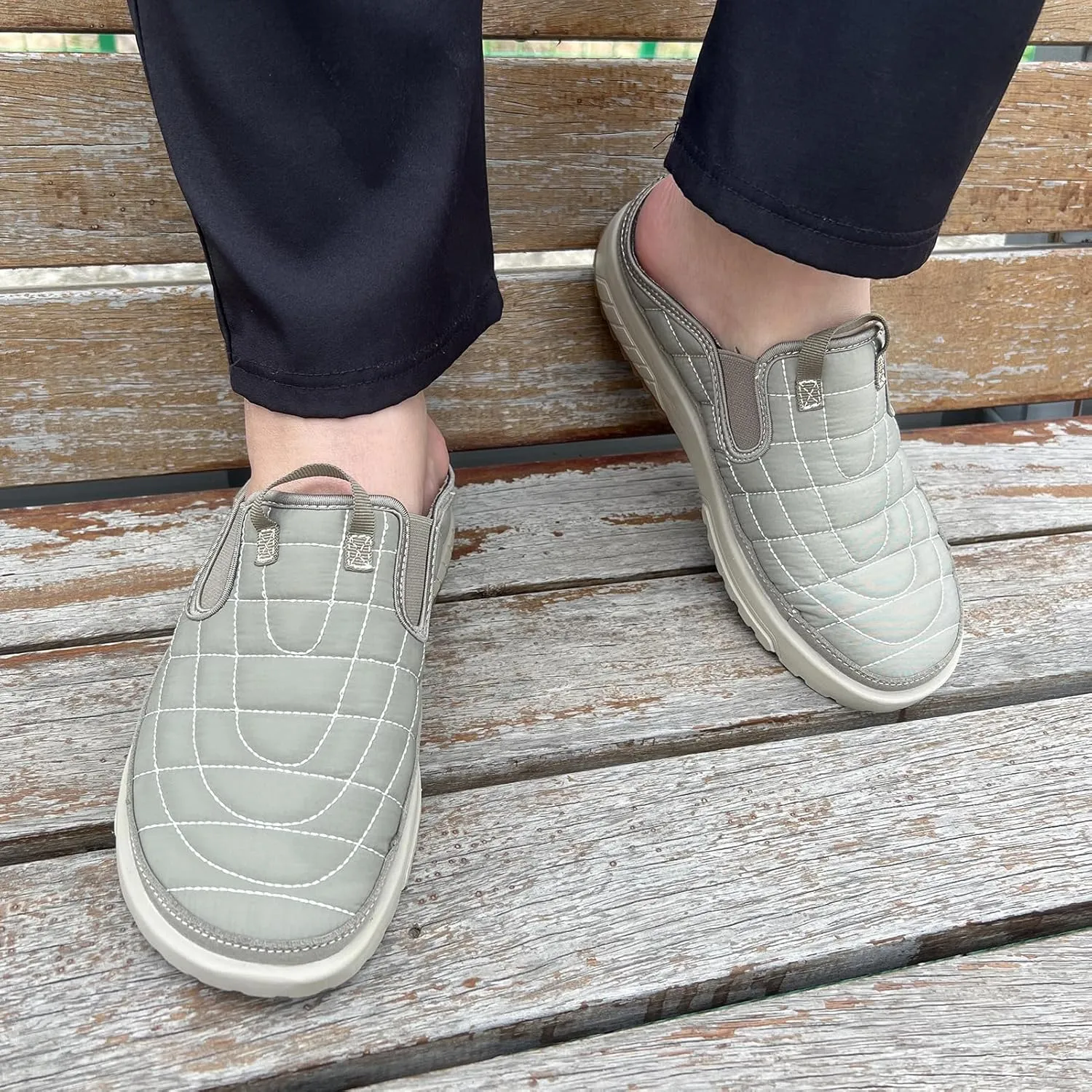 Men's Arch Support Slippers Orthopedic Plantar Fasciitis Relief Slip-On Indoor Outdoor Camping Walking Loafers Casual House Shoes