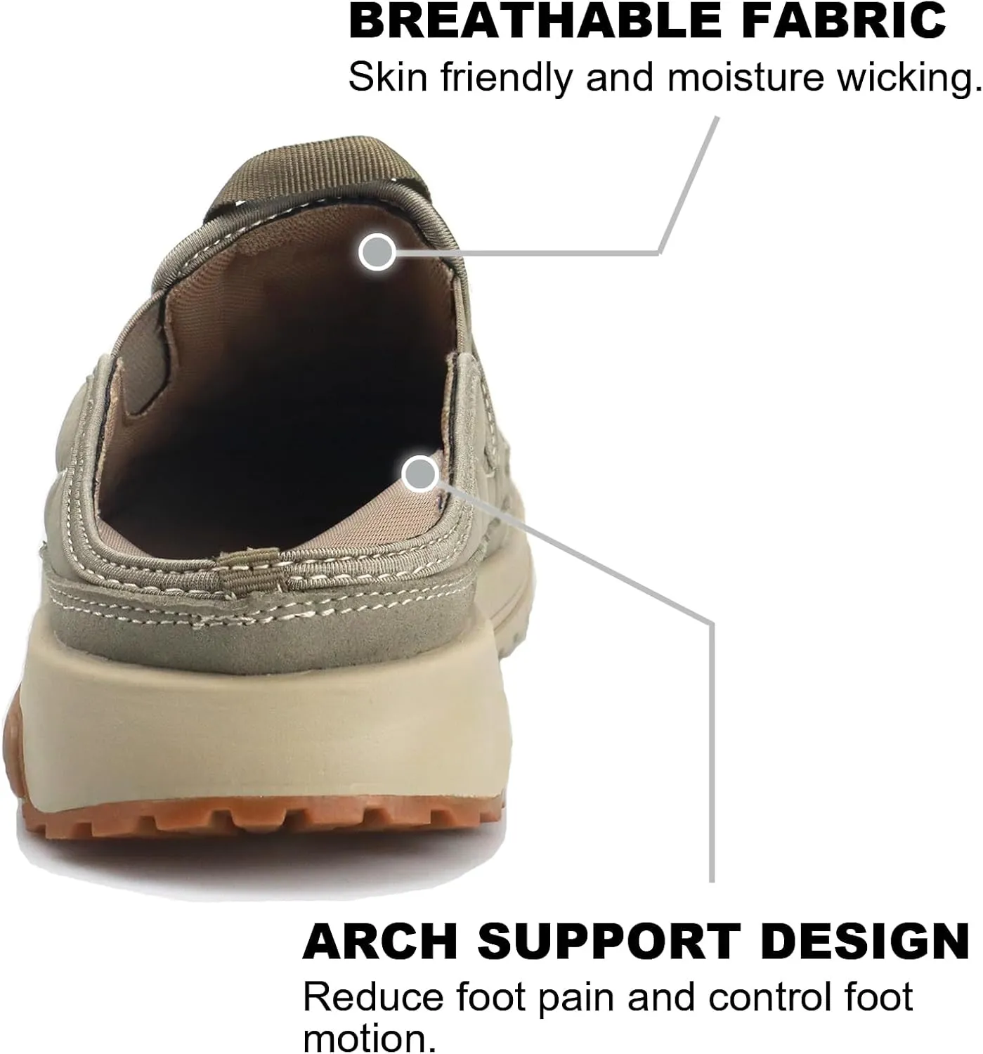Men's Arch Support Slippers Orthopedic Plantar Fasciitis Relief Slip-On Indoor Outdoor Camping Walking Loafers Casual House Shoes