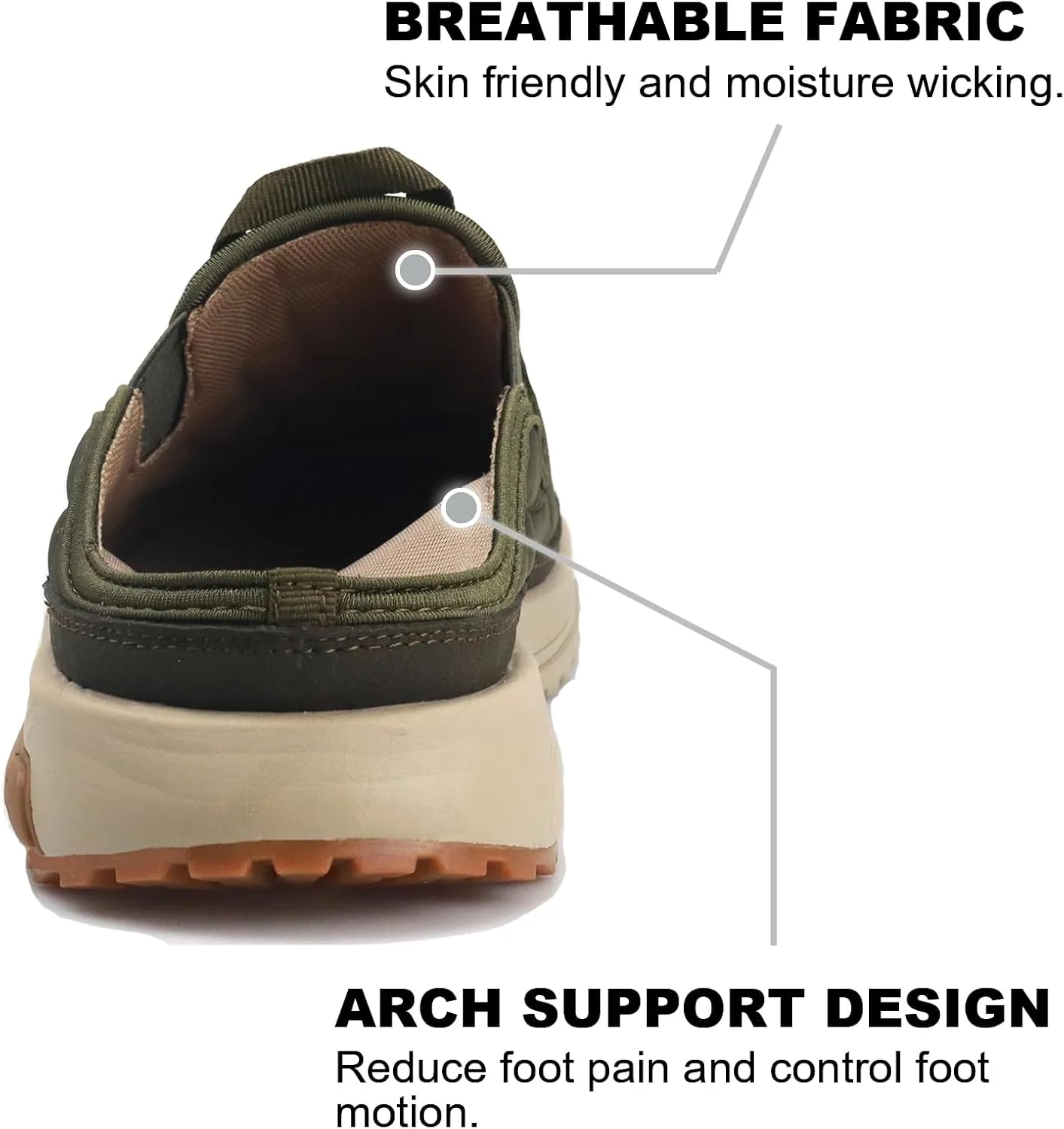 Men's Arch Support Slippers Orthopedic Plantar Fasciitis Relief Slip-On Indoor Outdoor Camping Walking Loafers Casual House Shoes