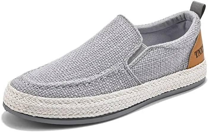 Men's Breathable Canvas Casual Loafers Slip on Sneakers Fisherman's Shoes Cloth Flats Shoes