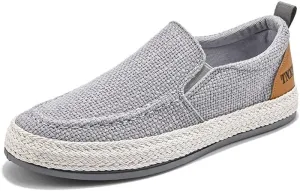 Men's Breathable Canvas Casual Loafers Slip on Sneakers Fisherman's Shoes Cloth Flats Shoes