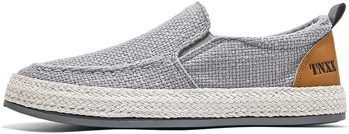 Men's Breathable Canvas Casual Loafers Slip on Sneakers Fisherman's Shoes Cloth Flats Shoes