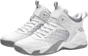 Men's Breathable Lace-Up Basketball Shoes – High-Top Training & Competition Sneakers with Cushioned Shock Absorption