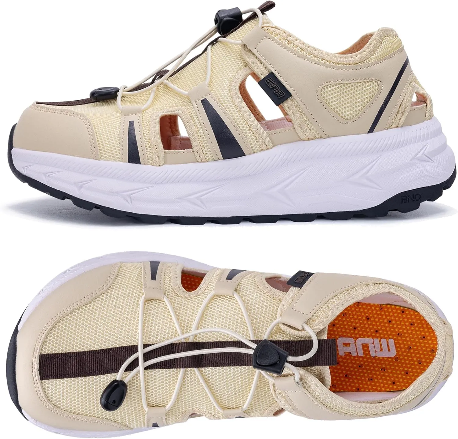 Mens Closed Toe Wide Width Hiking Sandals Summer Walking Water Shoes Comfortable Recovery Fisherman Sport Sandals