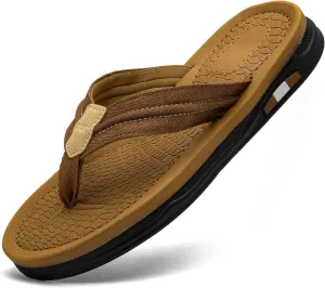 Mens Flip Flops Thong Sandals Lightweight Comfortable Summer Beach Slides Soft Cushion Footbed Open Toe Slippers for Pool Showers Dorms Water Friendly Indoor and Outdoor