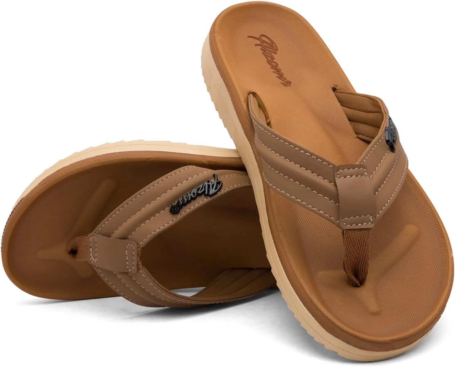Men's Flip Flops with Orthotic Arch Support - Lightweight Thong Sandals for Plantar Fasciitis & Flat Feet, Water Friendly Slip-Resistant Pool Summer Beach Slides, Beach, Gym