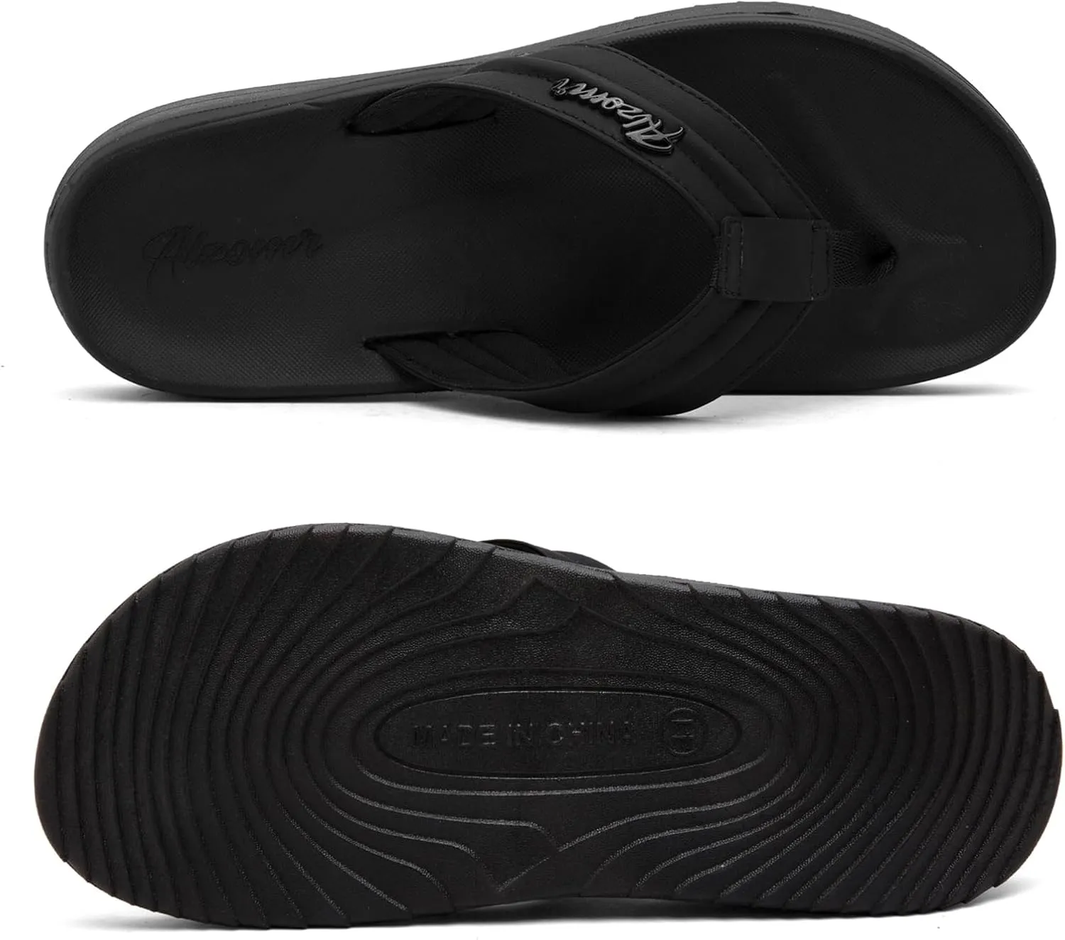 Men's Flip Flops with Orthotic Arch Support - Lightweight Thong Sandals for Plantar Fasciitis & Flat Feet, Water Friendly Slip-Resistant Pool Summer Beach Slides, Beach, Gym