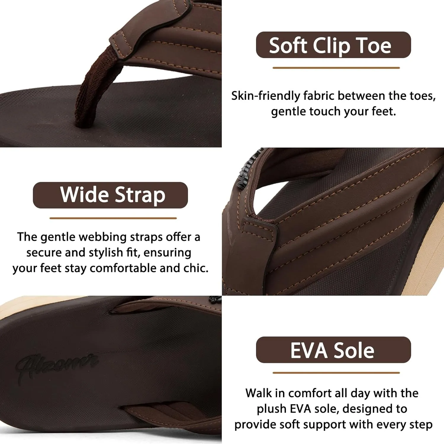 Men's Flip Flops with Orthotic Arch Support - Lightweight Thong Sandals for Plantar Fasciitis & Flat Feet, Water Friendly Slip-Resistant Pool Summer Beach Slides, Beach, Gym