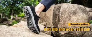 Men's Hands Free Slip in Loafers Walking Shoes for Men Slip on Leather Casual Comfortable Breathable Hiking Working All-Terrain Ankle Boots Trekking